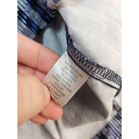 Coogi size 6/ L large blue striped long sleeve button up y2k career casual - Picture 4 of 8